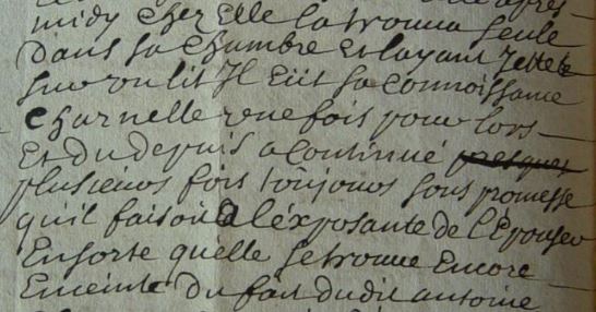 Déclaration de Grossesse en 1715